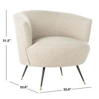 Fauteuil club rétro moderne du milieu du siècle Safavieh Juliann - 32 x 33 x 31,5 - 32L x 33P x 32H