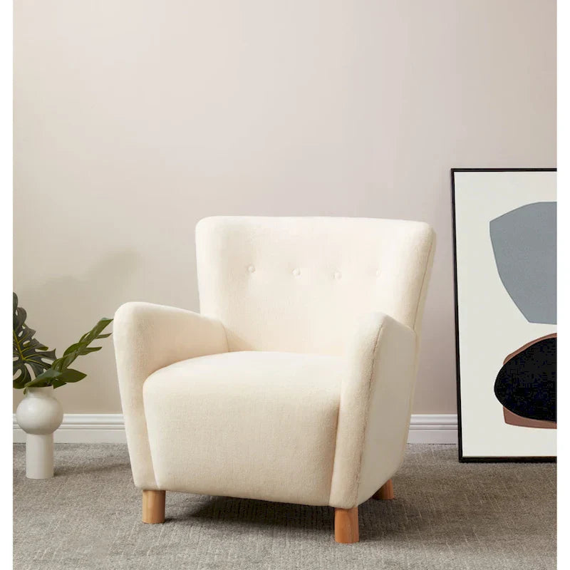 Fauteuil d'appoint en imitation peau de mouton Zornitza de SAFAVIEH Couture - 31 po L x 27 po P x 33 po H - 31Lx27Px33H