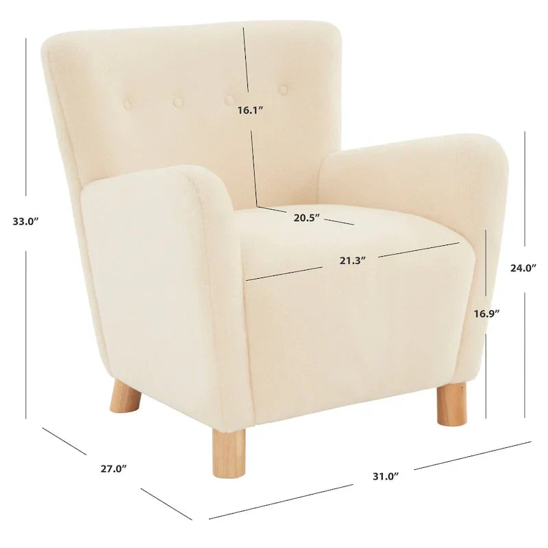 Fauteuil d'appoint en imitation peau de mouton Zornitza de SAFAVIEH Couture - 31 po L x 27 po P x 33 po H - 31Lx27Px33H