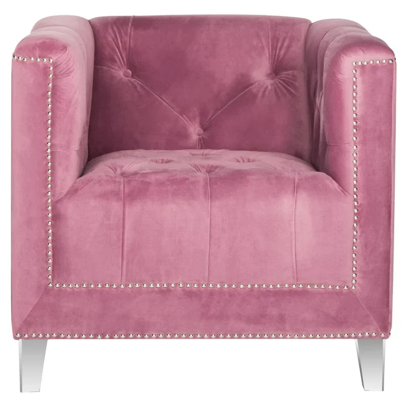 SAFAVIEH Kamilah Fauteuil club blanc/transparent - 31,9 x 33,9 x 29,9 - 32Lx34Px30H