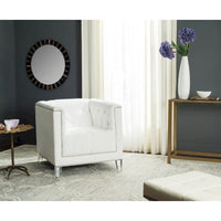 SAFAVIEH Kamilah Fauteuil club blanc/transparent - 31,9 x 33,9 x 29,9 - 32Lx34Px30H