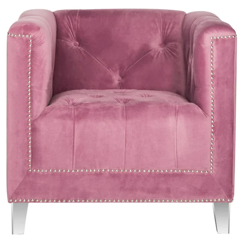 SAFAVIEH Kamilah Fauteuil club blanc/transparent - 31,9 x 33,9 x 29,9 - 32Lx34Px30H