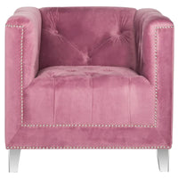 SAFAVIEH Kamilah Fauteuil club blanc/transparent - 31,9 x 33,9 x 29,9 - 32Lx34Px30H