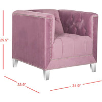 SAFAVIEH Kamilah Fauteuil club blanc/transparent - 31,9 x 33,9 x 29,9 - 32Lx34Px30H