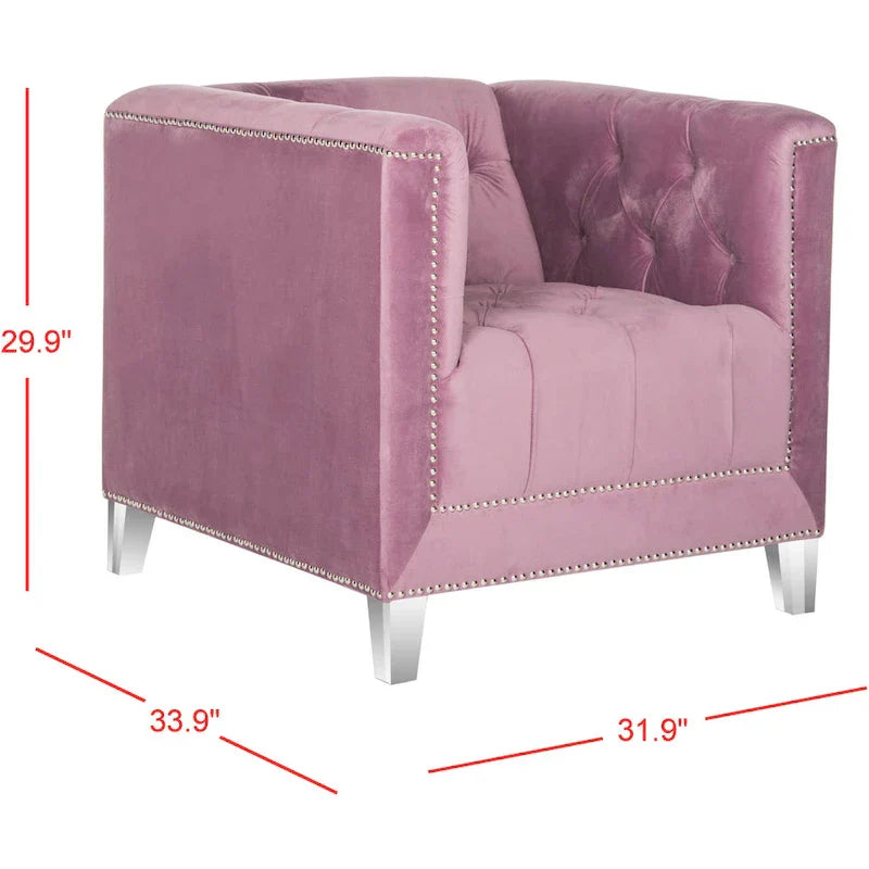 SAFAVIEH Kamilah Fauteuil club blanc/transparent - 31,9 x 33,9 x 29,9 - 32Lx34Px30H