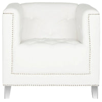 SAFAVIEH Kamilah Fauteuil club blanc/transparent - 31,9 x 33,9 x 29,9 - 32Lx34Px30H