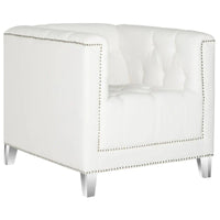 SAFAVIEH Kamilah Fauteuil club blanc/transparent - 31,9 x 33,9 x 29,9 - 32Lx34Px30H