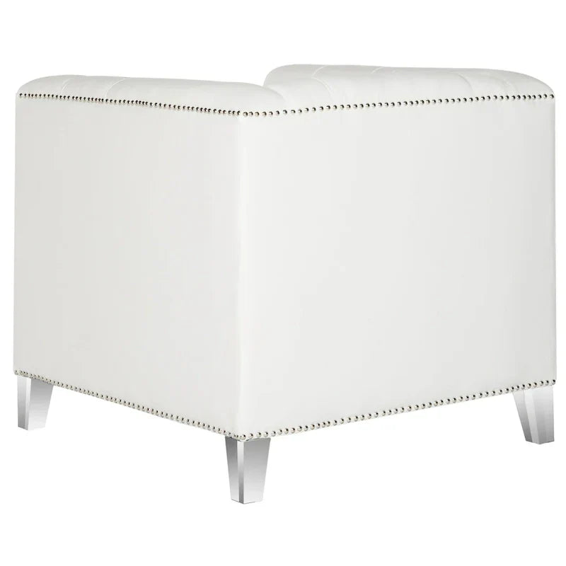 SAFAVIEH Kamilah Fauteuil club blanc/transparent - 31,9 x 33,9 x 29,9 - 32Lx34Px30H