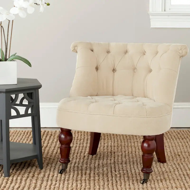 SAFAVIEH Shanell, fauteuil touffeté crème naturel - 26,4 x 24,2 x 27