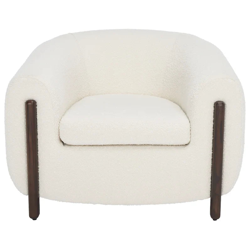 SAFAVIEH Couture Yauheniya, Fauteuil d'appoint dossier incurvé - 96,5 cm L x 86,4 cm P x 71,1 cm H - 96,5Lx86,4Px71,1H