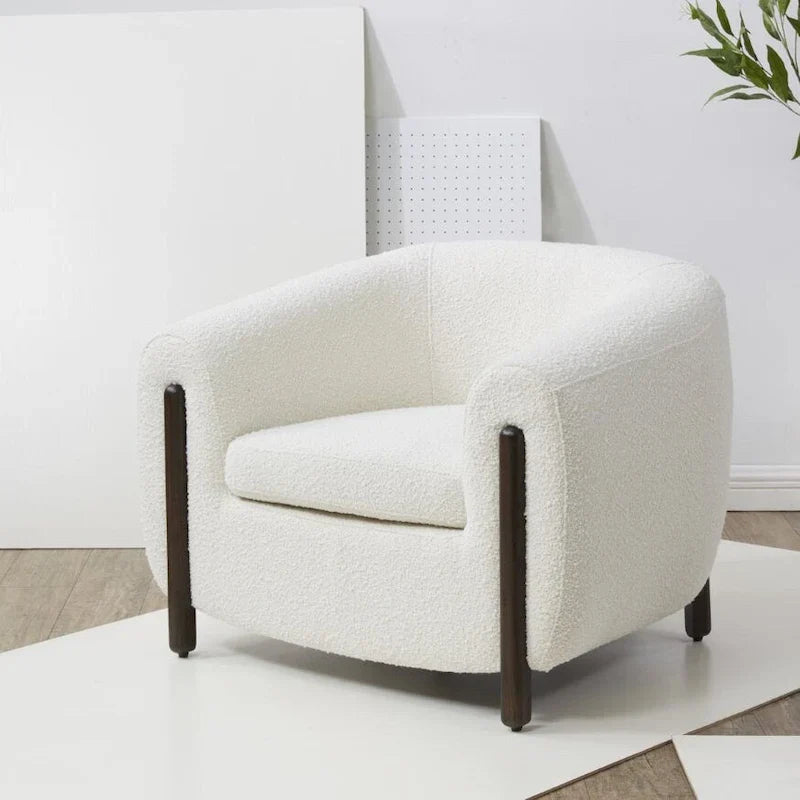 SAFAVIEH Couture Yauheniya, Fauteuil d'appoint dossier incurvé - 96,5 cm L x 86,4 cm P x 71,1 cm H - 96,5Lx86,4Px71,1H