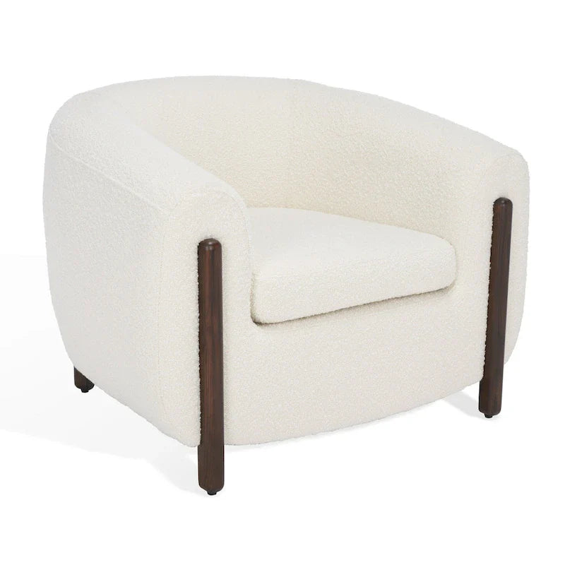 SAFAVIEH Couture Yauheniya, Fauteuil d'appoint dossier incurvé - 96,5 cm L x 86,4 cm P x 71,1 cm H - 96,5Lx86,4Px71,1H