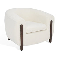 SAFAVIEH Couture Yauheniya, Fauteuil d'appoint dossier incurvé - 96,5 cm L x 86,4 cm P x 71,1 cm H - 96,5Lx86,4Px71,1H