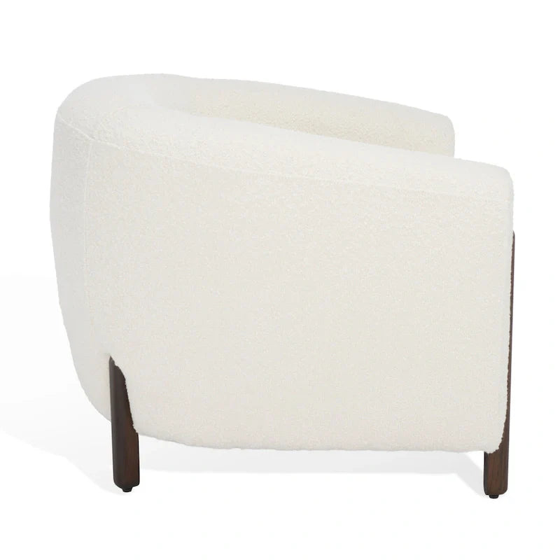 SAFAVIEH Couture Yauheniya, Fauteuil d'appoint dossier incurvé - 96,5 cm L x 86,4 cm P x 71,1 cm H - 96,5Lx86,4Px71,1H