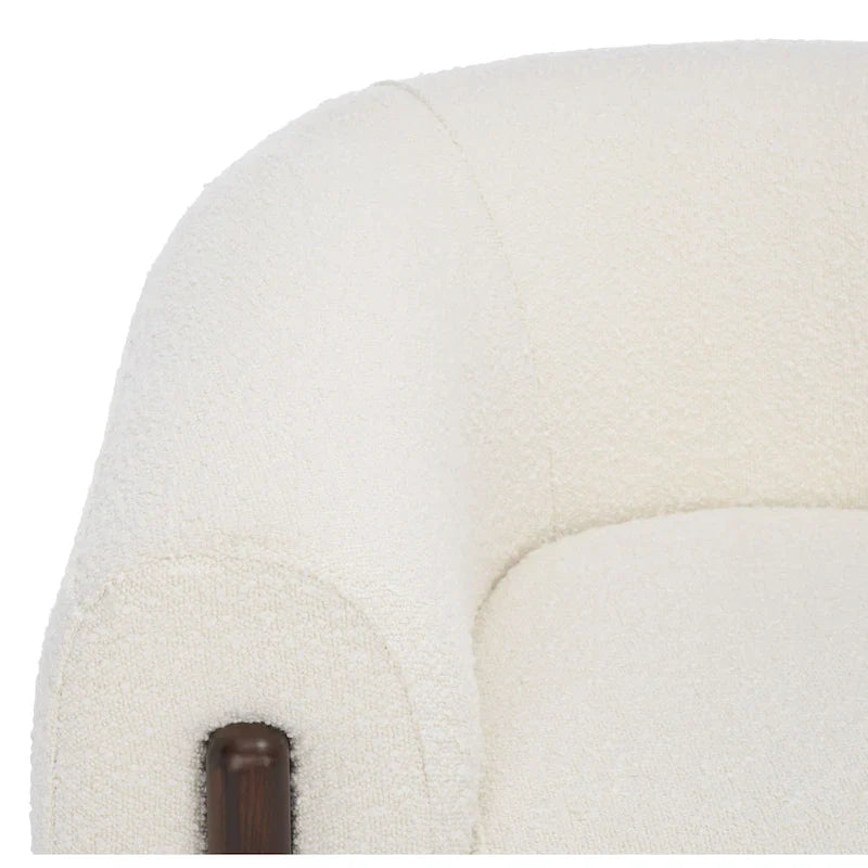 SAFAVIEH Couture Yauheniya, Fauteuil d'appoint dossier incurvé - 96,5 cm L x 86,4 cm P x 71,1 cm H - 96,5Lx86,4Px71,1H