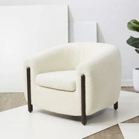 SAFAVIEH Couture Yauheniya, Fauteuil d'appoint dossier incurvé - 96,5 cm L x 86,4 cm P x 71,1 cm H - 96,5Lx86,4Px71,1H