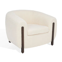 SAFAVIEH Couture Yauheniya, Fauteuil d'appoint dossier incurvé - 96,5 cm L x 86,4 cm P x 71,1 cm H - 96,5Lx86,4Px71,1H