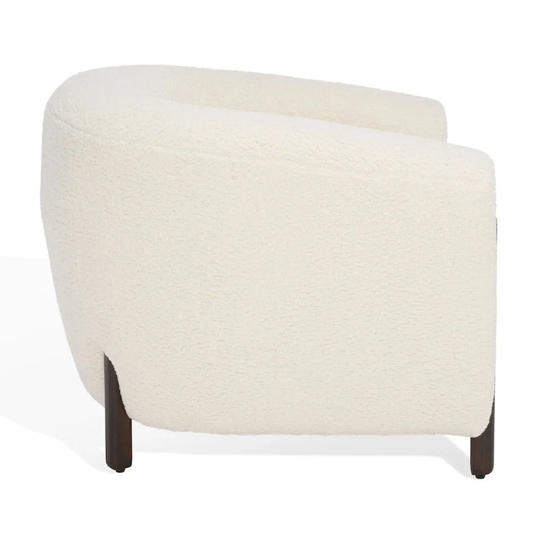 SAFAVIEH Couture Yauheniya, Fauteuil d'appoint dossier incurvé - 96,5 cm L x 86,4 cm P x 71,1 cm H - 96,5Lx86,4Px71,1H