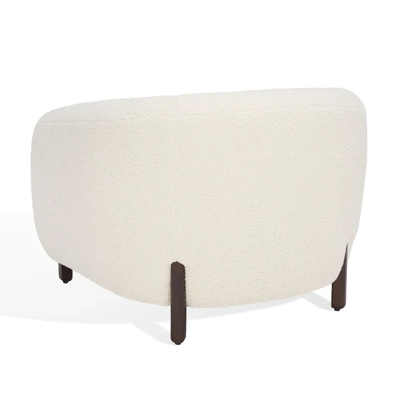 SAFAVIEH Couture Yauheniya, Fauteuil d'appoint dossier incurvé - 96,5 cm L x 86,4 cm P x 71,1 cm H - 96,5Lx86,4Px71,1H