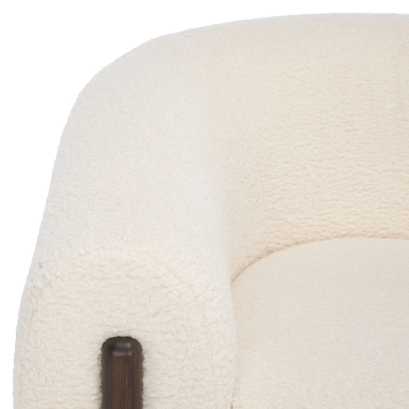 SAFAVIEH Couture Yauheniya, Fauteuil d'appoint dossier incurvé - 96,5 cm L x 86,4 cm P x 71,1 cm H - 96,5Lx86,4Px71,1H