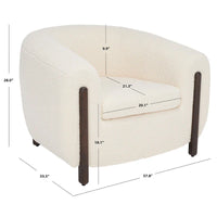 SAFAVIEH Couture Yauheniya, Fauteuil d'appoint dossier incurvé - 96,5 cm L x 86,4 cm P x 71,1 cm H - 96,5Lx86,4Px71,1H
