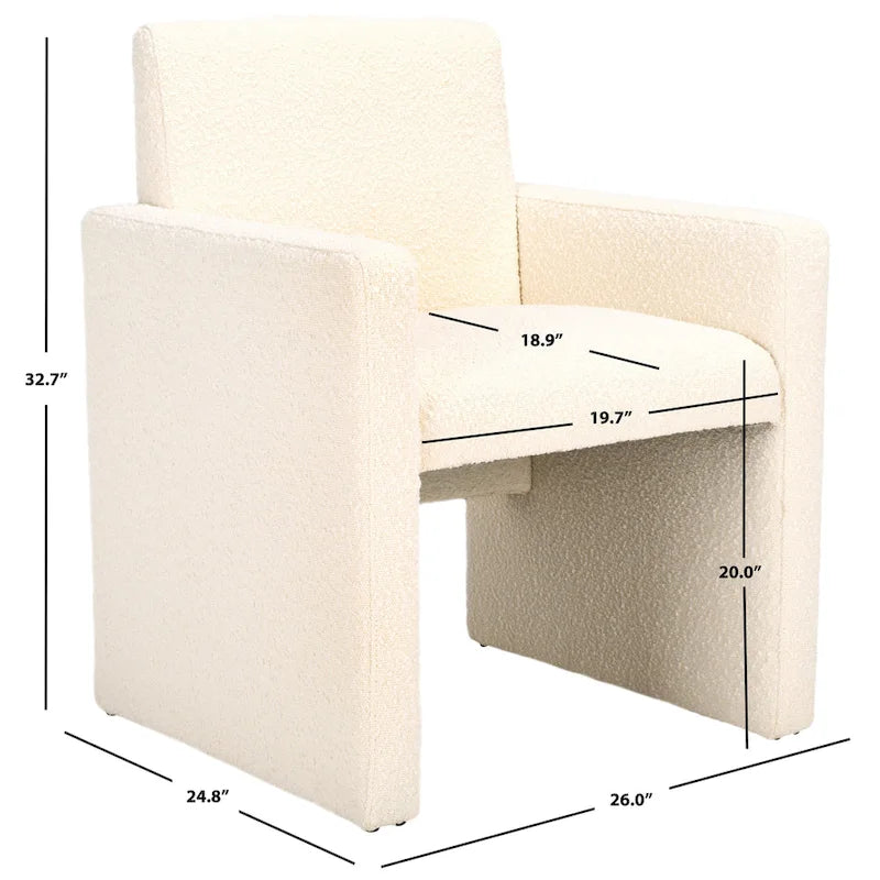SAFAVIEH Couture Gunna Fauteuil en lin - 26 L x 25 P x 33 H - 26Lx25Px33H