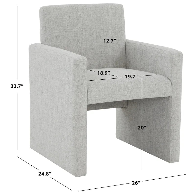Fauteuil en lin SAFAVIEH Couture Gunna - 26 l x 25 P x 33 H - 26lx25Px33H