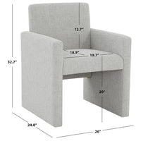 Fauteuil en lin SAFAVIEH Couture Gunna - 26 l x 25 P x 33 H - 26lx25Px33H