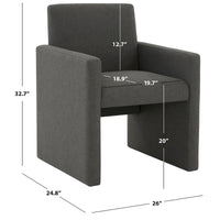Fauteuil en lin SAFAVIEH Couture Gunna - 26 l x 25 P x 33 H - 26lx25Px33H