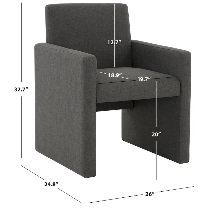 Fauteuil en lin SAFAVIEH Couture Gunna - 26 l x 25 P x 33 H - 26lx25Px33H