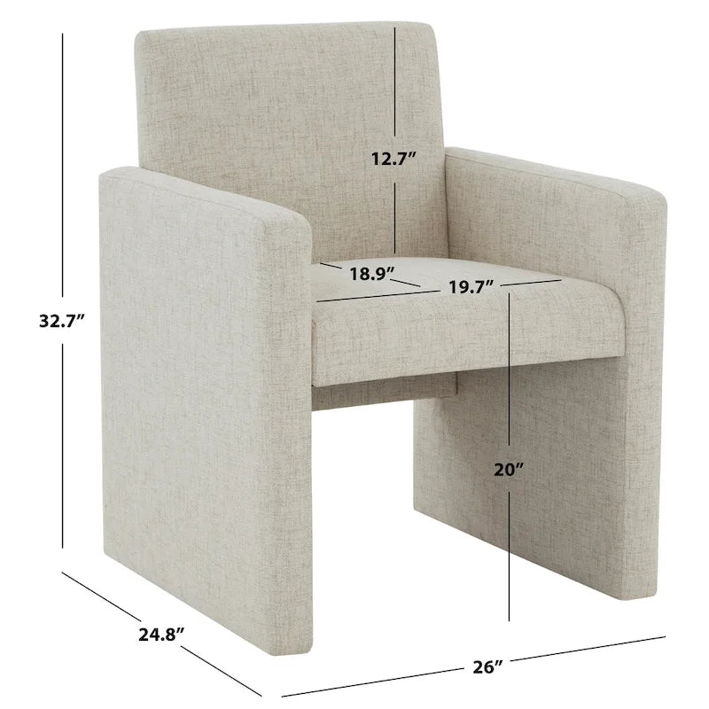Fauteuil en lin SAFAVIEH Couture Gunna - 26 l x 25 P x 33 H - 26lx25Px33H