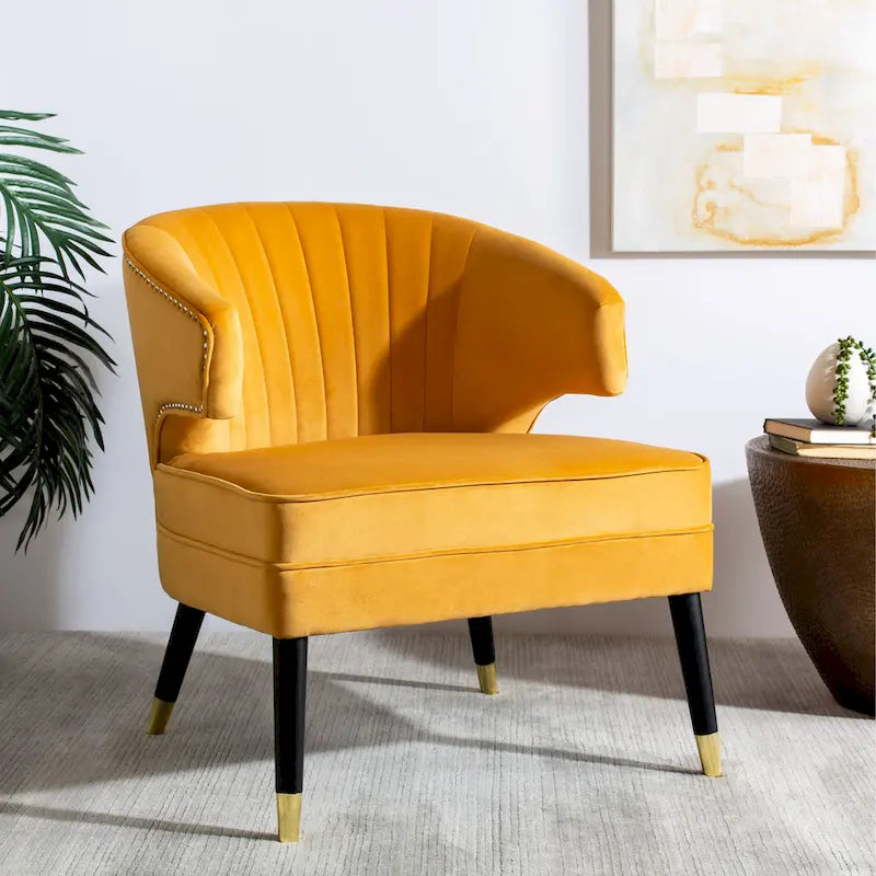 SAFAVIEH Amalia, fauteuil d'appoint en velours à oreilles - 26,8 x 28 x 31,9 - 27Lx28Px32H