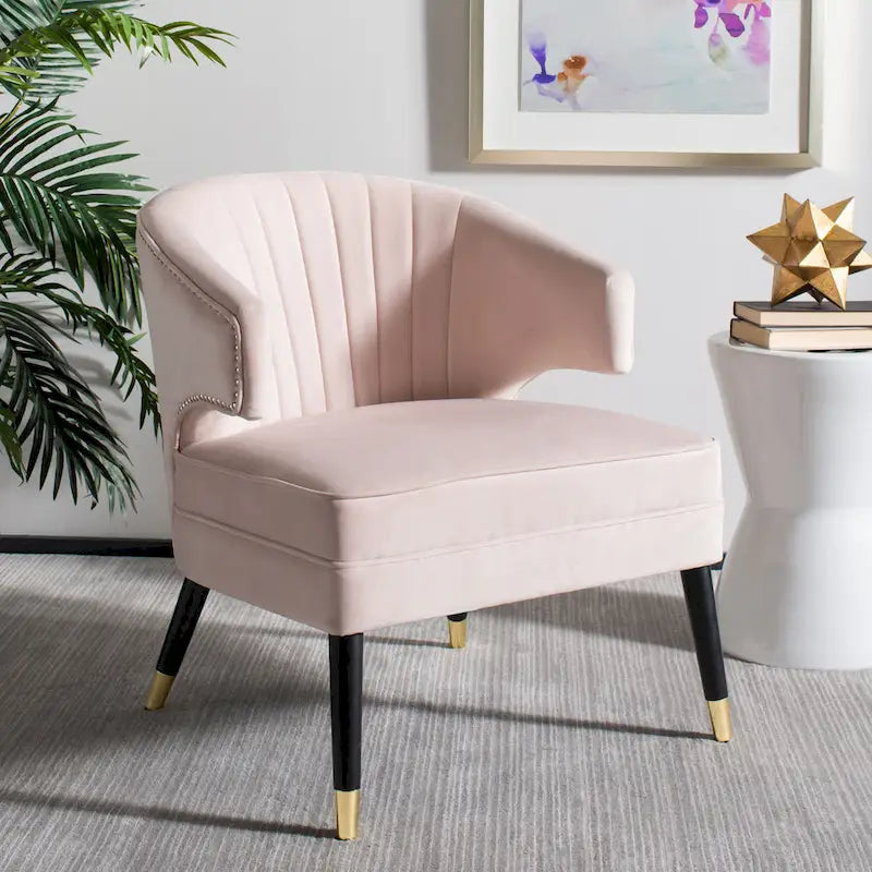 SAFAVIEH Amalia, fauteuil d'appoint en velours à oreilles - 26,8 x 28 x 31,9 - 27Lx28Px32H