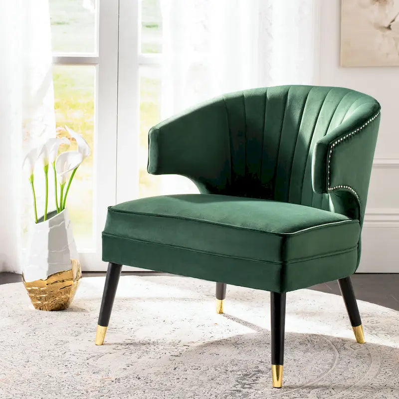 SAFAVIEH Amalia, fauteuil d'appoint en velours à oreilles - 26,8 x 28 x 31,9 - 27Lx28Px32H