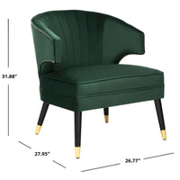SAFAVIEH Amalia, fauteuil d'appoint en velours à oreilles - 26,8 x 28 x 31,9 - 27Lx28Px32H