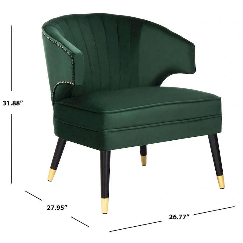 SAFAVIEH Amalia, fauteuil d'appoint en velours à oreilles - 26,8 x 28 x 31,9 - 27Lx28Px32H