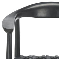 SAFAVIEH Birtie - Fauteuil d'appoint en cuir tressé et bois massif (entièrement assemblé) - L63,5 x P55,9 x H55,9 cm - 25l.x22P.x22H.
