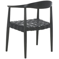 SAFAVIEH Birtie - Fauteuil d'appoint en cuir tressé et bois massif (entièrement assemblé) - L63,5 x P55,9 x H55,9 cm - 25l.x22P.x22H.