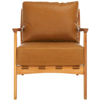 SAFAVIEH Donie - Fauteuil d'appoint en bois massif avec coussin (entièrement assemblé) - 28 po. l x 33 po. P x 34 po. H - 28Wx33Dx34H