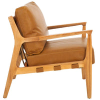 SAFAVIEH Donie - Fauteuil d'appoint en bois massif avec coussin (entièrement assemblé) - 28 po. l x 33 po. P x 34 po. H - 28Wx33Dx34H