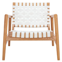 SAFAVIEH Vena Fauteuil d'appoint en cuir tressé - 30 L x 28 P x 28 H - 30Lx28Px28H