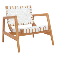 SAFAVIEH Vena Fauteuil d'appoint en cuir tressé - 30 L x 28 P x 28 H - 30Lx28Px28H