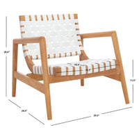 SAFAVIEH Vena Fauteuil d'appoint en cuir tressé - 30 L x 28 P x 28 H - 30Lx28Px28H