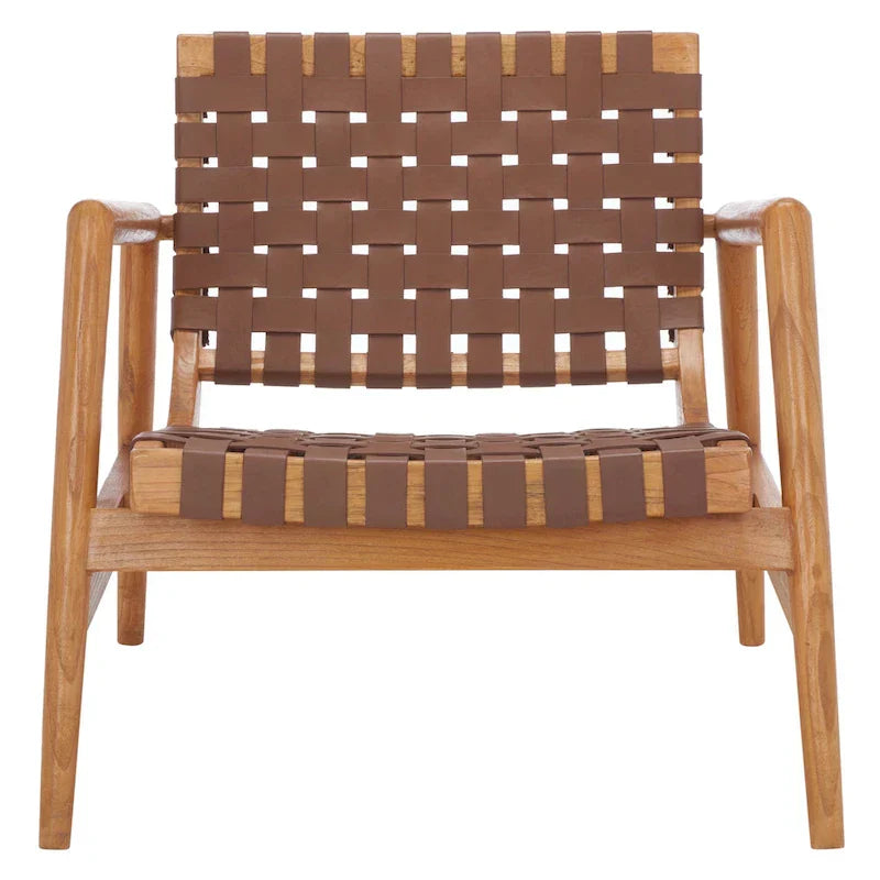 SAFAVIEH Vena Fauteuil d'appoint en cuir tressé - 30 L x 28 P x 28 H - 30Lx28Px28H