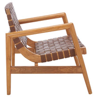 SAFAVIEH Vena Fauteuil d'appoint en cuir tressé - 30 L x 28 P x 28 H - 30Lx28Px28H