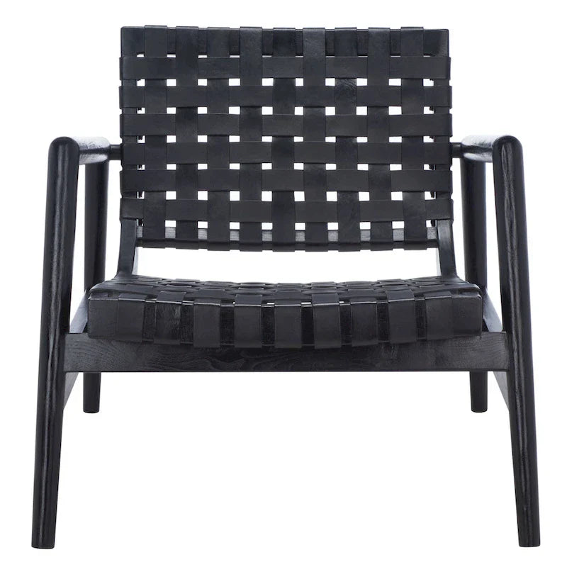 SAFAVIEH Vena Fauteuil d'appoint en cuir tressé - 30 L x 28 P x 28 H - 30Lx28Px28H