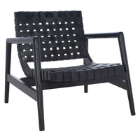 SAFAVIEH Vena Fauteuil d'appoint en cuir tressé - 30 L x 28 P x 28 H - 30Lx28Px28H