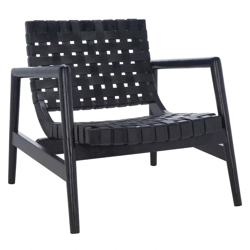 SAFAVIEH Vena Fauteuil d'appoint en cuir tressé - 30 L x 28 P x 28 H - 30Lx28Px28H