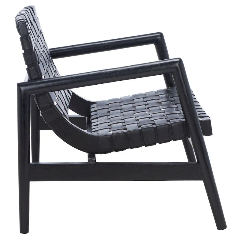 SAFAVIEH Vena Fauteuil d'appoint en cuir tressé - 30 L x 28 P x 28 H - 30Lx28Px28H