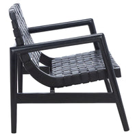SAFAVIEH Vena Fauteuil d'appoint en cuir tressé - 30 L x 28 P x 28 H - 30Lx28Px28H